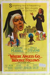 s846 WHERE ANGELS GO TROUBLE FOLLOWS one-sheet movie poster '68 Russell