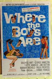 s849 WHERE THE BOYS ARE one-sheet movie poster '61 Connie Francis