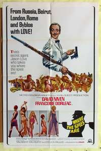 s850 WHERE THE SPIES ARE one-sheet movie poster '66 spy David Niven!