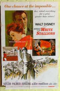 s570 MIRACLE OF THE WHITE STALLIONS one-sheet movie poster '63 Rob Taylor
