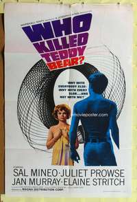 s853 WHO KILLED TEDDY BEAR one-sheet movie poster '65 Sal Mineo, Prowse