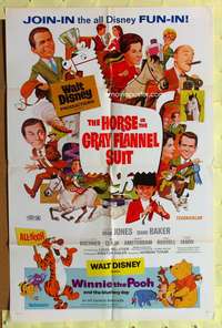 s451 HORSE IN THE GRAY FLANNEL SUIT/WINNIE THE POOH one-sheet movie poster '69