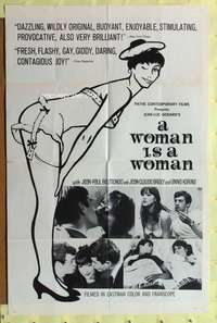 s861 WOMAN IS A WOMAN one-sheet movie poster '61 Jean-Luc Godard, sexy!