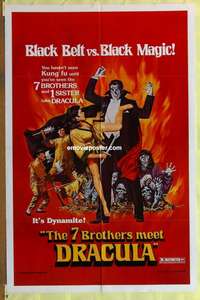 t526 7 BROTHERS MEET DRACULA one-sheet movie poster '79 kung fu horror!