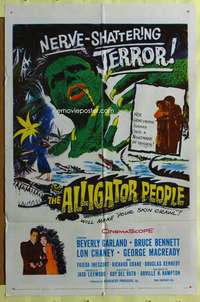 t533 ALLIGATOR PEOPLE one-sheet movie poster '59 Beverly Garland, Chaney