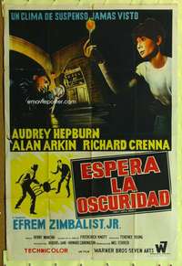 t954 WAIT UNTIL DARK Argentinean movie poster '67 Audrey Hepburn