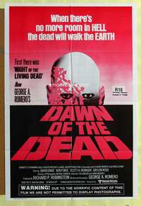 t833 DAWN OF THE DEAD Aust one-sheet movie poster '78 Romero's original!
