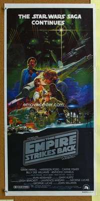 t874 EMPIRE STRIKES BACK Australian daybill movie poster '80 George Lucas