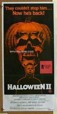 t883 HALLOWEEN 2 Australian daybill movie poster '81 Michael Myers!