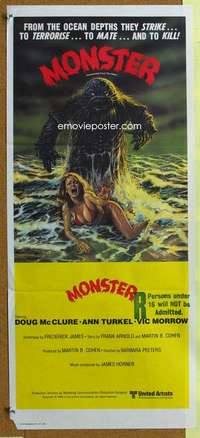 t886 HUMANOIDS FROM THE DEEP Australian daybill movie poster '80 Monster!