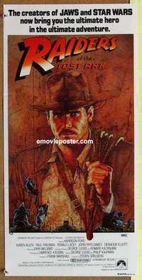 t907 RAIDERS OF THE LOST ARK Australian daybill movie poster '81 Harrison Ford