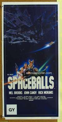 t912 SPACEBALLS Australian daybill movie poster '87 Mel Brooks, John Candy