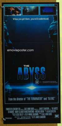 t848 ABYSS Australian daybill movie poster '89 James Cameron, Mastrantonio