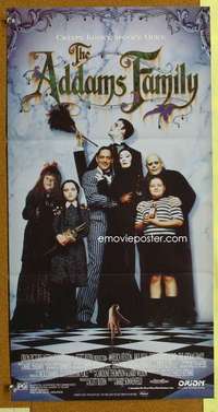 t849 ADDAMS FAMILY Australian daybill movie poster '91 Raul Julia, Ricci