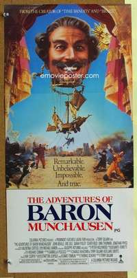 t850 ADVENTURES OF BARON MUNCHAUSEN Australian daybill movie poster '89