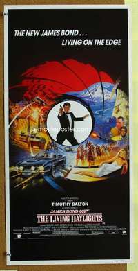 t895 LIVING DAYLIGHTS #2 Australian daybill movie poster '86 Dalton as Bond!