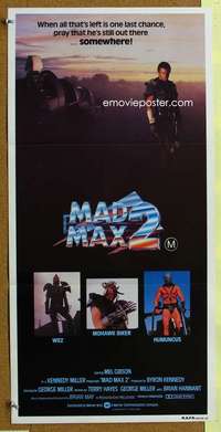 t898 MAD MAX 2: THE ROAD WARRIOR Australian daybill movie poster '82 Mel Gibson