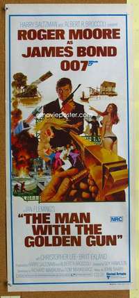 t899 MAN WITH THE GOLDEN GUN Australian daybill movie poster '74 James Bond