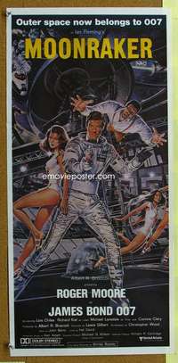 t901 MOONRAKER Australian daybill movie poster '79 Moore as James Bond!