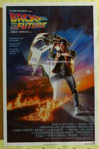 t540 BACK TO THE FUTURE one-sheet movie poster '85 Michael J. Fox classic!