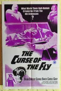 t580 CURSE OF THE FLY one-sheet movie poster '65 Brian Donlevy, sci-fi!