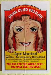t589 DEAR DEAD DELILAH one-sheet movie poster '72 creepy horror image!