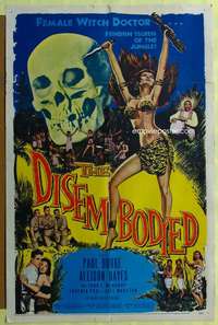 t592 DISEMBODIED one-sheet movie poster '57 super sexy Allison Hayes!