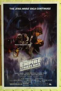 t605 EMPIRE STRIKES BACK 1sh movie poster '80 GWTW artwork style!
