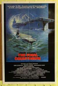t622 FINAL COUNTDOWN one-sheet movie poster '80 Kirk Douglas, Martin Sheen