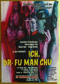 t493 FACE OF FU MANCHU German movie poster '65 Christopher Lee, Rohmer