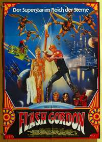 t494 FLASH GORDON German movie poster '80 cool different art image!