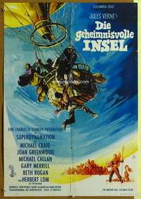 t504 MYSTERIOUS ISLAND German movie poster '61 Ray Harryhausen