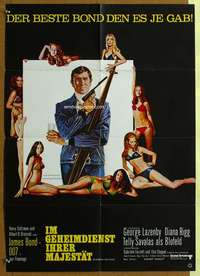 t506 ON HER MAJESTY'S SECRET SERVICE German movie poster '70 Bond!