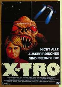 t513 XTRO German movie poster '83 wacky weird English alien image!