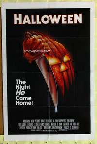 t649 HALLOWEEN one-sheet movie poster '78 classic, green ratings box!