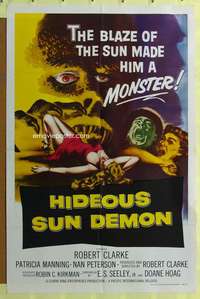 t656 HIDEOUS SUN DEMON one-sheet movie poster '59 Robert Clarke, horror!