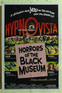 t662 HORRORS OF THE BLACK MUSEUM one-sheet movie poster '59 in Hypnovista!