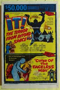 t669 IT /CURSE OF THE FACELESS MAN one-sheet movie poster '58