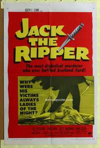 t673 JACK THE RIPPER one-sheet movie poster '60 kills ladies of the night!
