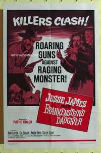 t679 JESSE JAMES MEETS FRANKENSTEIN'S DAUGHTER one-sheet movie poster '65