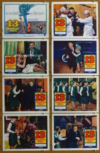 t361 13 FRIGHTENED GIRLS 8 movie lobby cards '63 William Castle, horror!