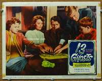 t309 13 GHOSTS movie lobby card #5 '60 people with ouija board!