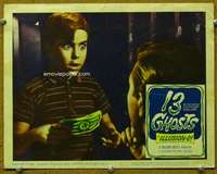 t312 13 GHOSTS movie lobby card #6 '60 William Castle, scared boy!