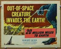 t193 20 MILLION MILES TO EARTH movie title lobby card '57 creature invades!