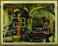 t233 7th VOYAGE OF SINBAD movie lobby card #6 '58 skeleton battle!