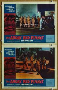 t314 ANGRY RED PLANET 2 movie lobby cards '60 Gerald Mohr, AIP sci-fi!