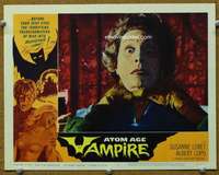 t363 ATOM AGE VAMPIRE movie lobby card #2 '63 close up strangling!