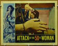 t118 ATTACK OF THE 50 FT WOMAN movie lobby card #2 '58 giant hand!