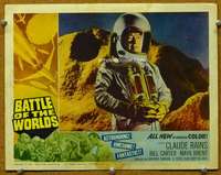 t328 BATTLE OF THE WORLDS movie lobby card #5 '61 Claude Rains c/u!