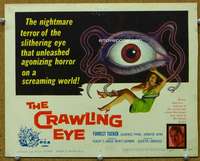 t241 CRAWLING EYE movie title lobby card '58 great classic horror image!